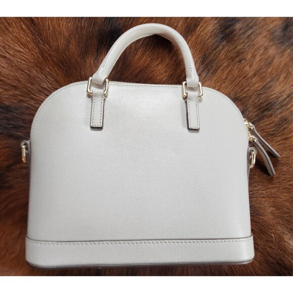 Dooney & Bourke Saffiano Domed Zip Satchel in Ecru EXCELLENT - Picture 9 of 10